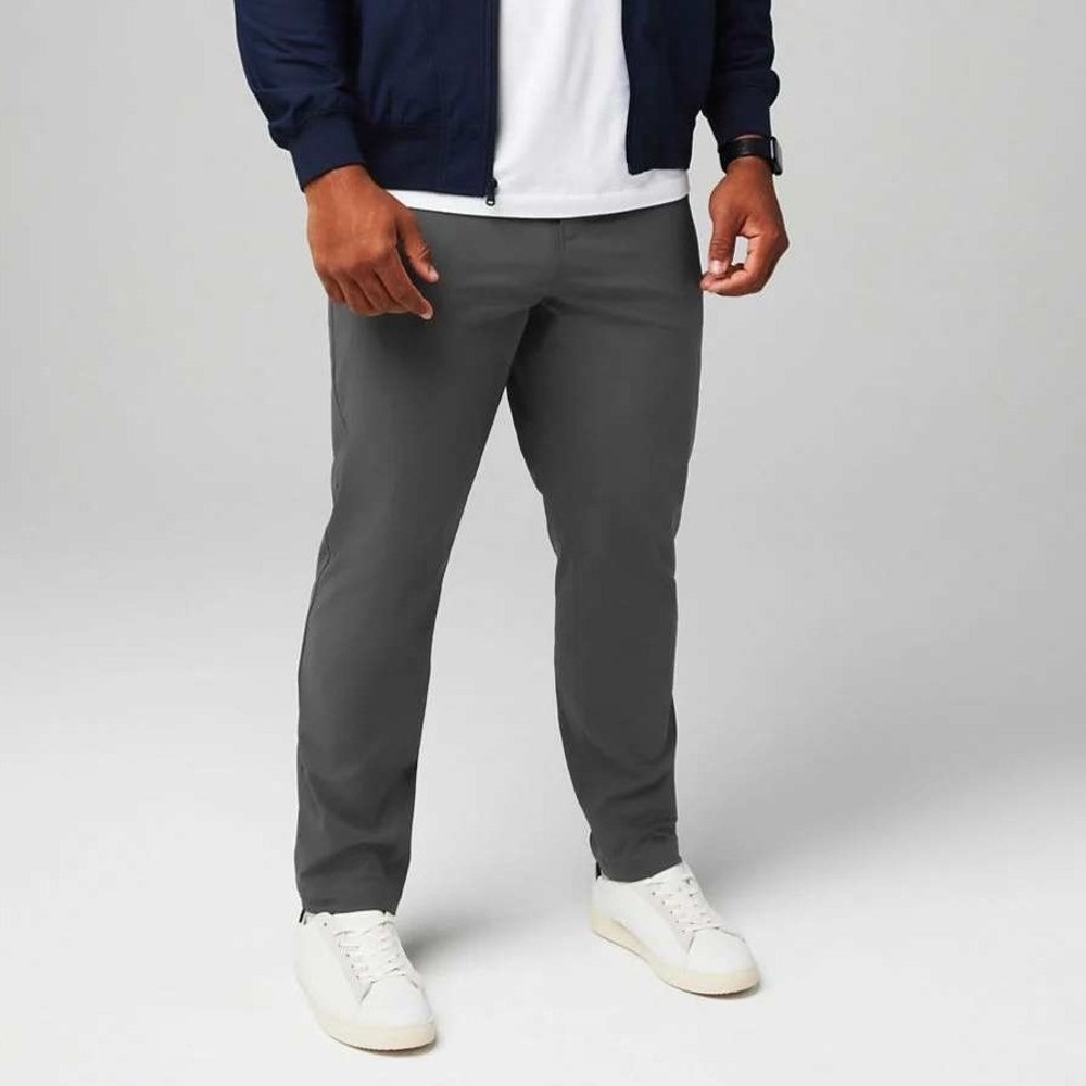 Fabletics Mens The Only Pant Onyx Gray Tapered Performance Trousers 35x28.5